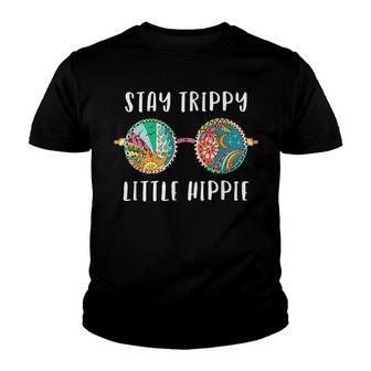Stay Trippy Little Hippie Glasses Hippie Camping Gift Youth T-shirt - Thegiftio UK