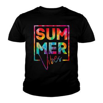 Summer Vibes Tie Dye Hello Summer Vacation Youth T-shirt | Favorety UK