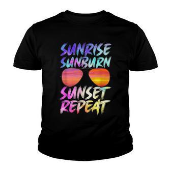 Sunrise Sunburn Sunset Repeat V4 V2 Youth T-shirt - Thegiftio UK