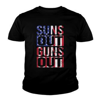 Suns Out Guns Out Funny Fourth Of July Muscles Youth T-shirt - Thegiftio UK
