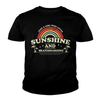 Sunshine And Skateboarding Skateboards For Girls Youth T-shirt - Thegiftio UK