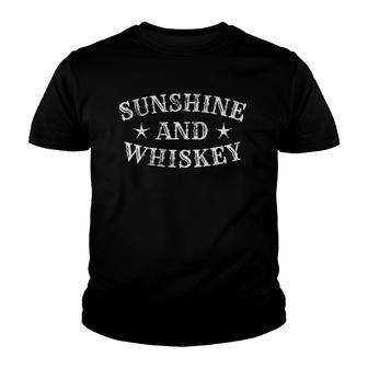 Sunshine And Whiskey Drinking Scotch Bourbon Lovers Alcohol Youth T-shirt - Thegiftio UK