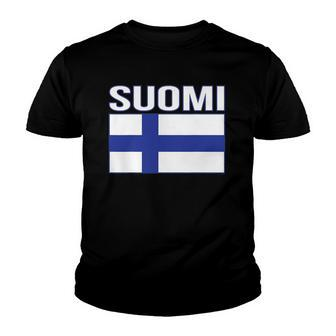 Suomi Flag Flag Of Finland Finnish Flag Youth T-shirt | Mazezy