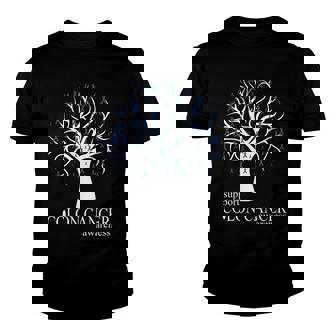 Support Colon Cancer Awareness Ribbon Tree Youth T-shirt - Monsterry