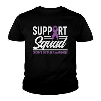 Support Squad Crohns Disease Warrior Crohns Awareness Youth T-shirt - Thegiftio UK