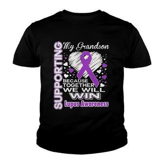 Supporting My Grandson - Lupus Awareness Youth T-shirt - Thegiftio UK