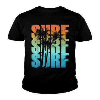 Surfing Sunset Palm Tree Cool Summer Vacation Men Women Surf Youth T-shirt - Thegiftio UK