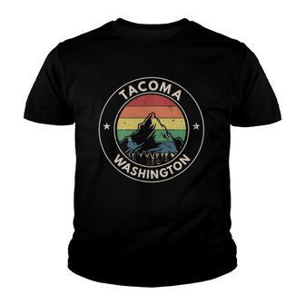 Tacoma Washington Retro Vintage Tacoma Mount Rainier Youth T-shirt - Thegiftio UK