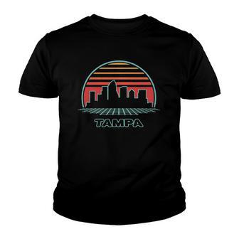 Tampa City Skyline Retro Vintage 80S Style Youth T-shirt - Thegiftio UK