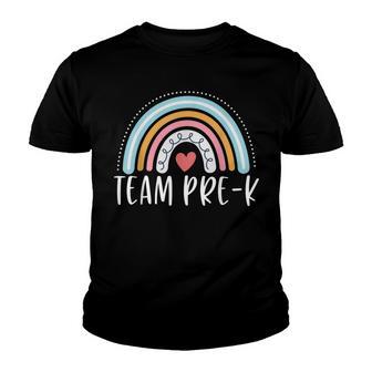 Team Pre-K Cute Rainbow Heart Prek Preschool Teacher Youth T-shirt - Thegiftio UK