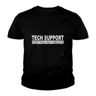 Tech Support Control Alt Delete Funny Geek Tech Youth T-shirt | Mazezy
