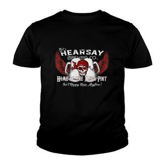 Thats Hearsay Brewing Co Home Of The Mega Pint Funny Skull Youth T-shirt | Mazezy AU