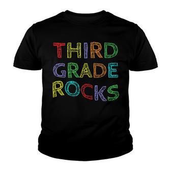Third Grade Rocks Back To School Youth T-shirt - Thegiftio UK