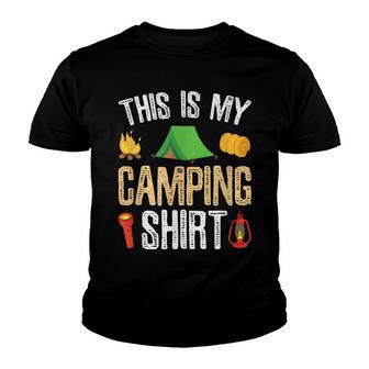 This Is My Camping Summer Camp Camper Gift Youth T-shirt - Thegiftio UK