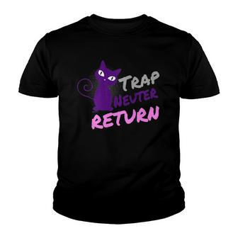 Tnr Trap Neuter Return Feral Cat Advocate Cat Lover Youth T-shirt - Thegiftio UK