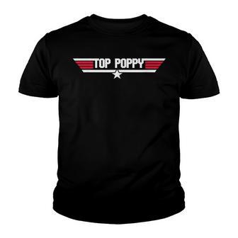 Top Poppy Funny Father Grandpa 80S Fathers Day Gift Youth T-shirt - Thegiftio UK