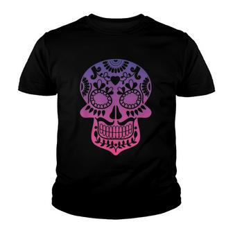 Traditional Day Of The Dead Mexico Calavera Sugar Skull Youth T-shirt | Mazezy