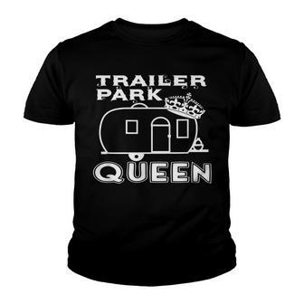 Trailer Park Queen Redneck Camping Rv Mobile Home Youth T-shirt - Thegiftio UK