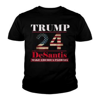 Trump Desantis 2024 Make America Florida - 24 - President 47 Youth T-shirt - Thegiftio UK