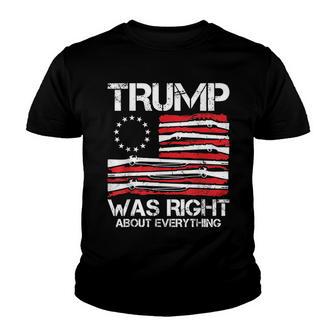 Trump Was Right About Everything Guns I Voted For Trump Youth T-shirt - Thegiftio UK