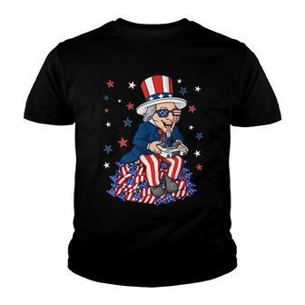 Uncle Sam Game Controller 4Th Of July Boys Kids Ns Gamer Youth T-shirt - Seseable