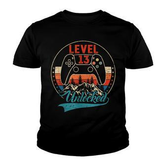 Unlocked Level 13 Birthday 13 Year Old Video Game Controller Youth T-shirt - Seseable