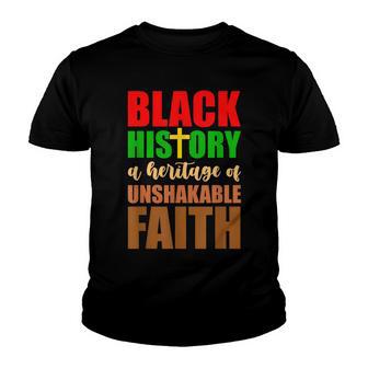 Unshakeable Faith Black History Month Blm Melanin Christian V3 Youth T-shirt - Thegiftio UK