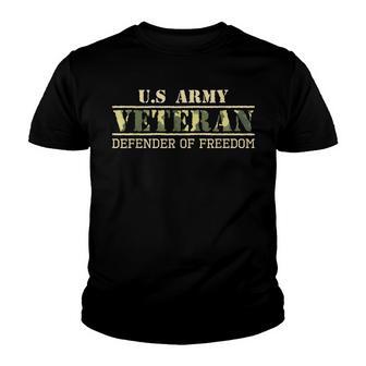 Us Army Veteran Defender Of Freedom - Patriotic Usa Youth T-shirt - Thegiftio UK