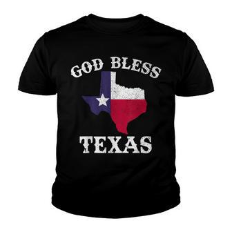 Us State Texas Flag Texan God Bless Texas Youth T-shirt - Thegiftio UK