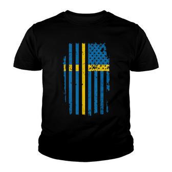 Usa Flag American Swedish Sverige Sweden Youth T-shirt - Thegiftio UK