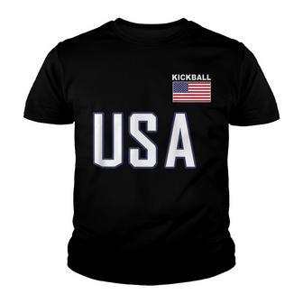 Usa Flag Kickball Team Cool Kickballer Equipment Men Women Youth T-shirt - Thegiftio UK