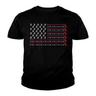 Usa Flag Patriotic American Golfer Fathers Day Gift Golf Youth T-shirt - Thegiftio UK