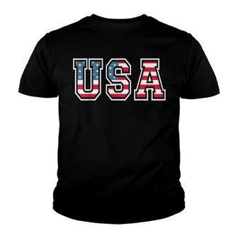 Usa Us Flag Patriotic 4Th Of July America V2 Youth T-shirt | Mazezy