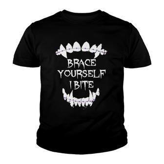 Vampire Fangs Tee Braces On Teeth Dentist Orthodontist Youth T-shirt - Thegiftio UK