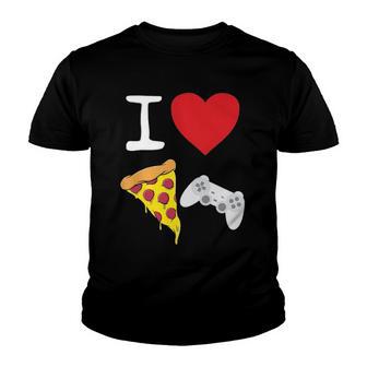 Video Games Gamer Love Pizza Cheese Boys Slice Controller Youth T-shirt - Thegiftio UK