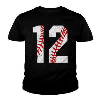 Vintage Baseball 12 Jersey Baseball Favorite Player Youth T-shirt - Thegiftio UK