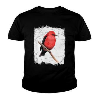 Vintage Birdwatcher Animal Bird Watching Red Cardinal Youth T-shirt | Mazezy