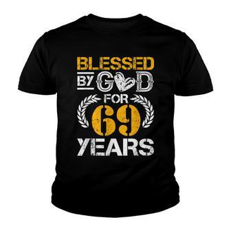 Vintage Blessed By God For 69 Years Happy 69Th Birthday Youth T-shirt - Seseable