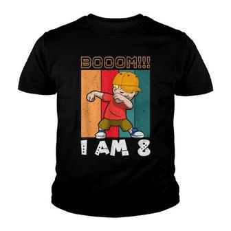 Vintage Dabbing Boy I Am 8 Funny 8Th Birthday For Boys Youth T-shirt - Seseable