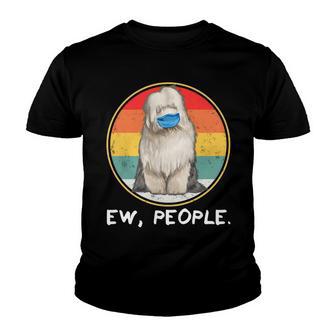 Vintage Ew People Old English Sheepdog Dog Wearing Face Mask Youth T-shirt - Thegiftio UK