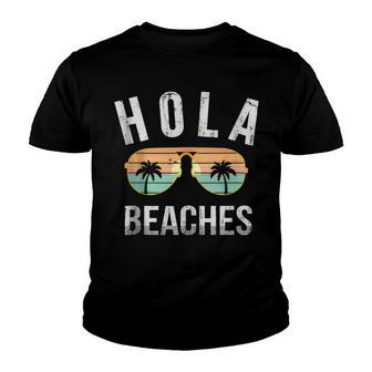 Vintage Hola Beach Sunglasses Hello Summer Vacation Youth T-shirt - Thegiftio UK