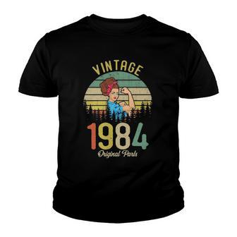 Vintage Made In 1984 38Th Birthday Gift Idea Original Parts Youth T-shirt | Mazezy