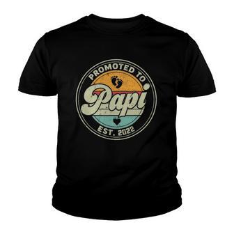 Vintage Promoted To Papi 2022 For New Papi First Time Retro Youth T-shirt - Thegiftio UK
