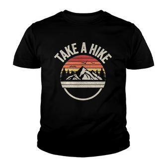 Vintage Retro Take A Hike Hiker Outdoors Camping Youth T-shirt | Mazezy