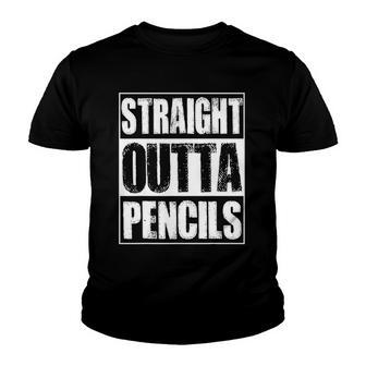 Vintage Straight Outta Pencils Gift Youth T-shirt | Mazezy