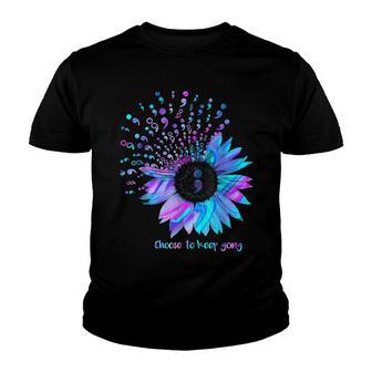 Vintage Sunflower Floral Suicide Prevention Awareness Youth Youth T-shirt - Thegiftio UK