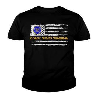 Vintage Usa American Flag Proud Us Coast Guard Grandma Funny Youth T-shirt - Thegiftio UK
