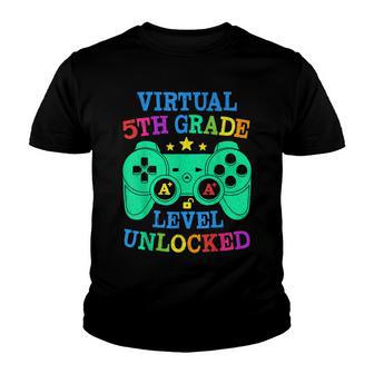 Virtual 5Th Grade Level Unlocked Gamer Back To School Youth T-shirt - Thegiftio UK