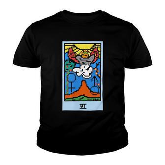 Wait Is This Pixel Art Tarot Yellow - Major Arcana The Lovers Design For Stickers And Youth T-shirt | Favorety