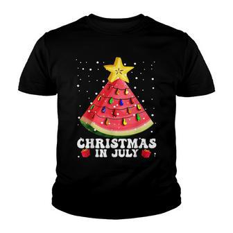 Watermelon Christmas Tree Christmas In July Summer Vacation V2 Youth T-shirt - Seseable